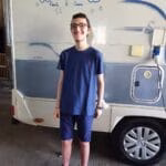 Eugenio davanti a camper Pio