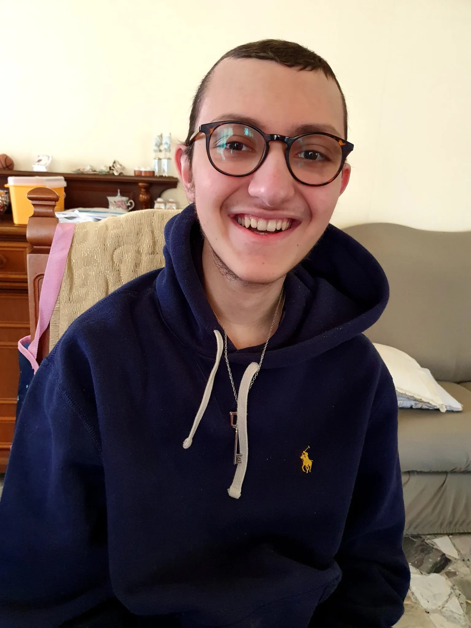 primo piano Eugenio felpa blu