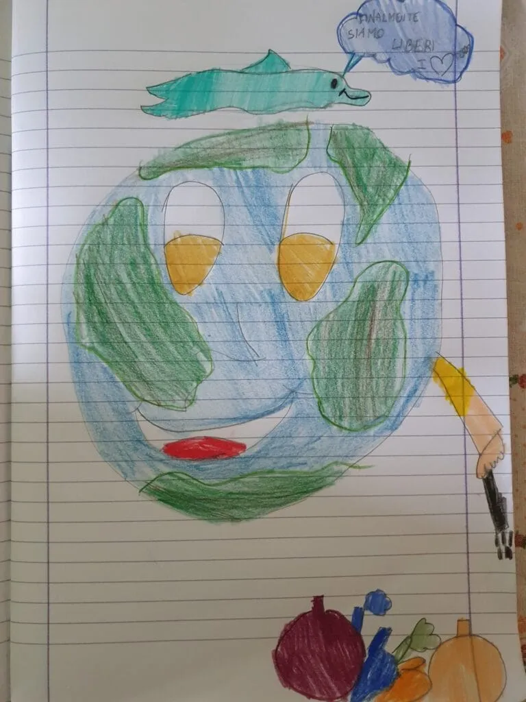 disegno di Francesca per la giornata mondiale della Terra