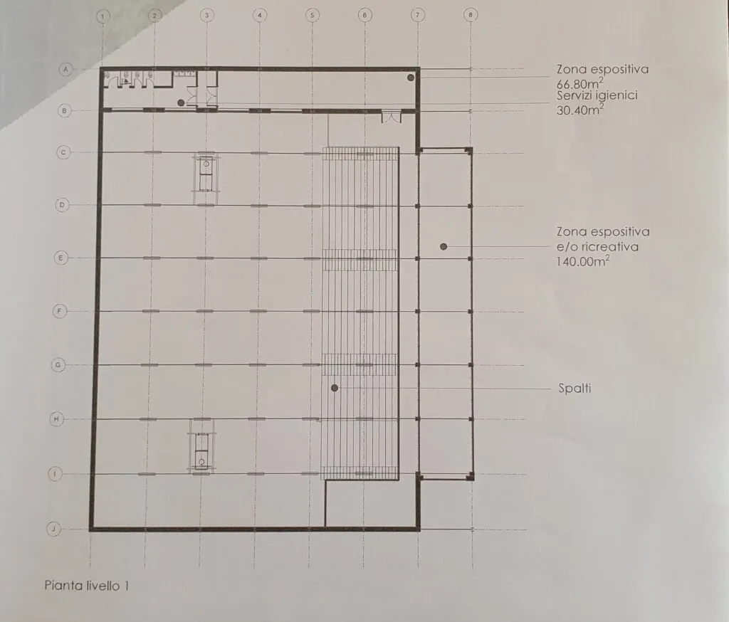 pianta centro polisportivo Eugenio Ruberto