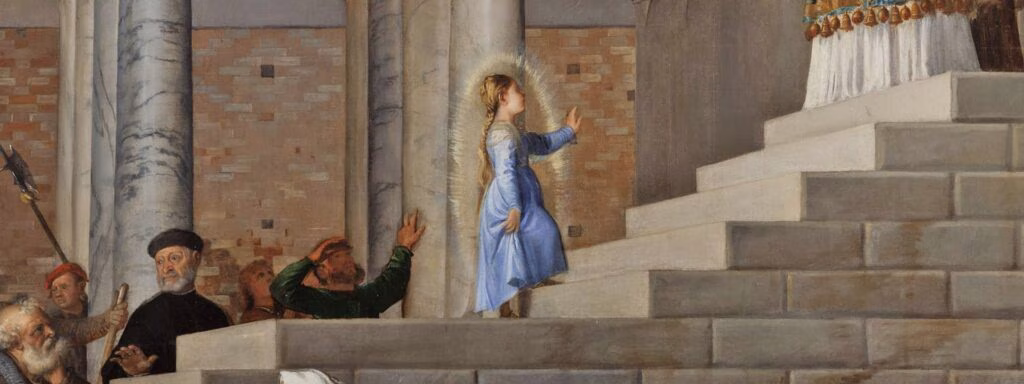 La presentazione della Vergine al Tempio con i confratelli della Scuola Grande della Carità - Tiziano Vecellio