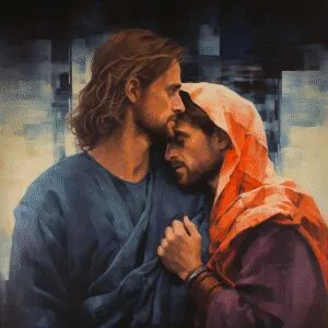 ai generated, jesus, judas, bible, men, arab, art, portrait