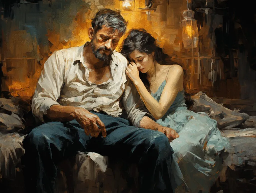 malato, malato spirituale, coppia abbracciata