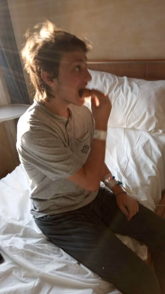 Eugenio a colazione prima dell'operazione