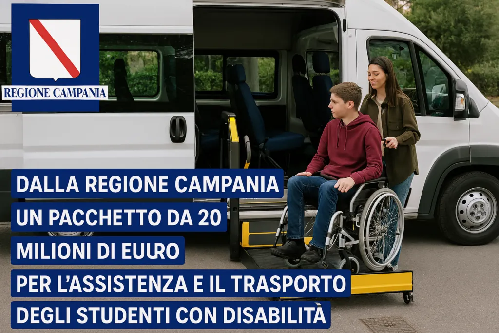 Dalla Regione Campania un pacchetto da 20 milioni di euro per l'assistenza e il trasporto degli studenti con disabilità
