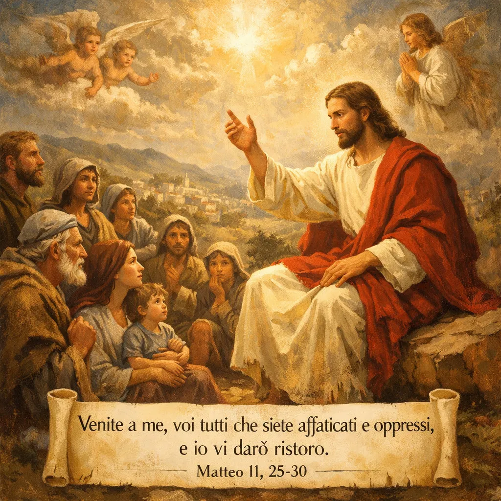 Venite a me, voi tutti che siete stanchi e oppressi, e io vi darò ristoro