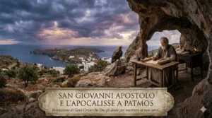 San Giovanni Apostolo a Patmos scrive l'Apocalisse