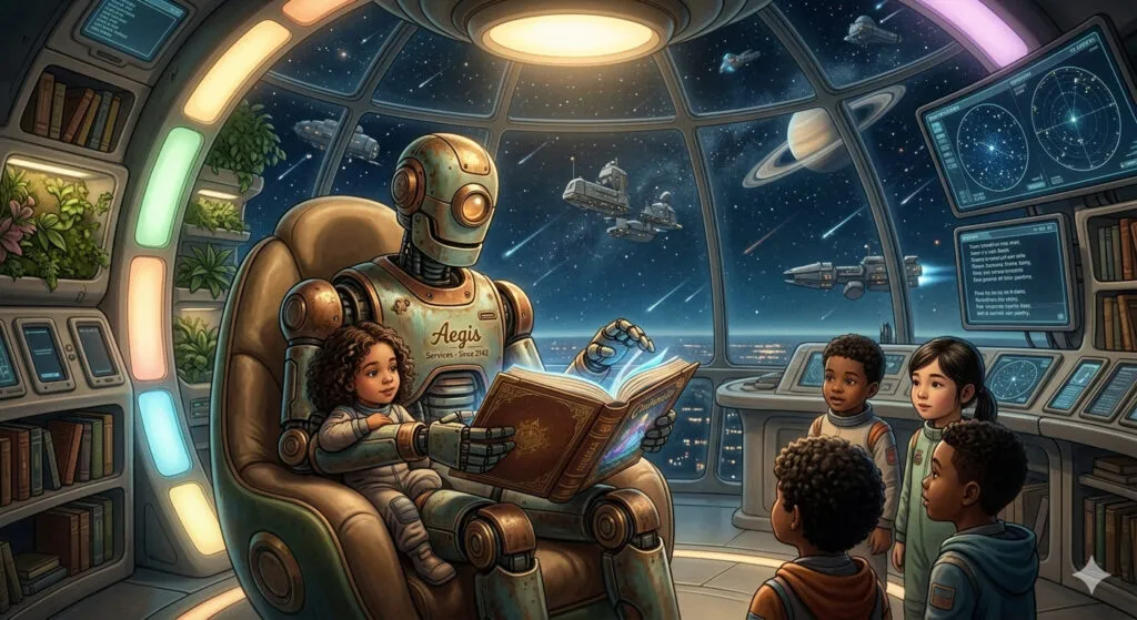 robot legge le favole