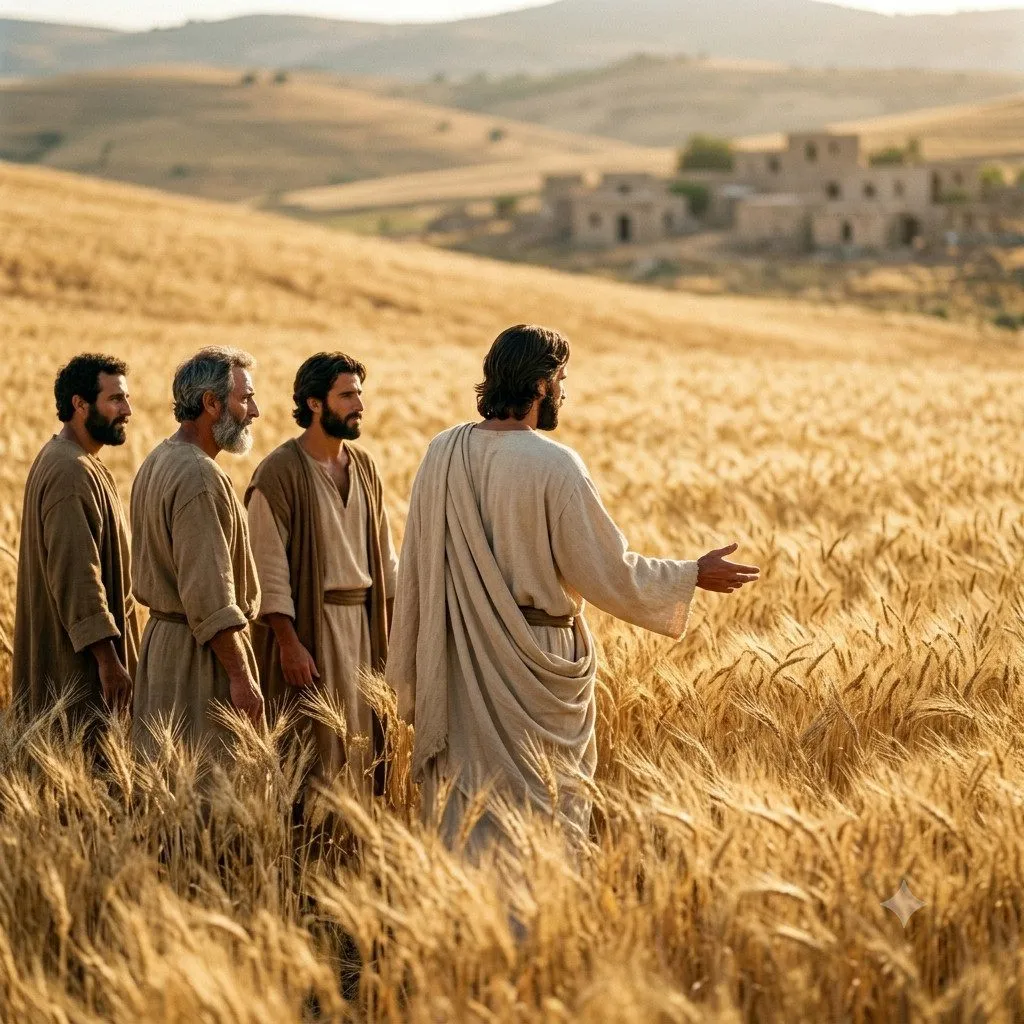 Gesù nel campo di grano - La messe è abbondante, ma sono pochi gli operai!