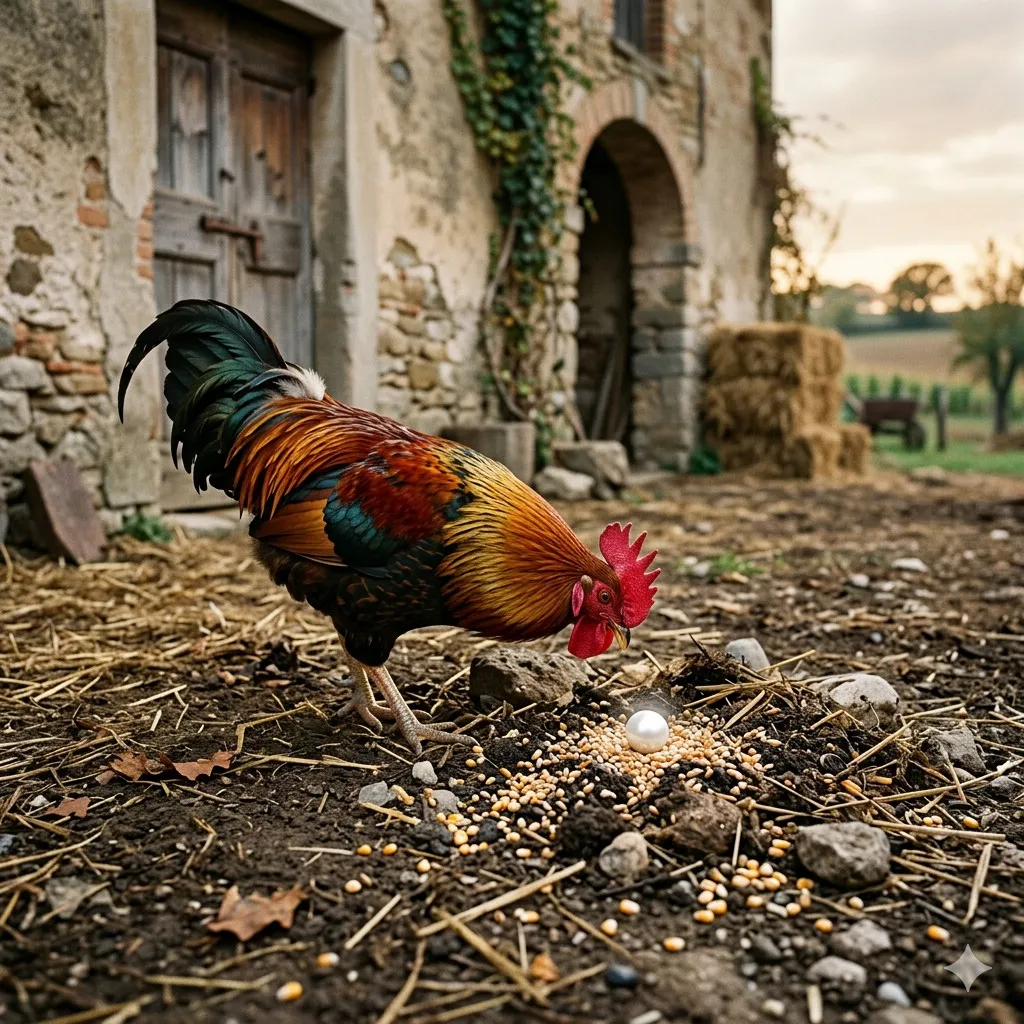 Il gallo e la perla di Esopo