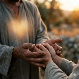 le mani e il Cuore di Gesù che accolgono discretamente