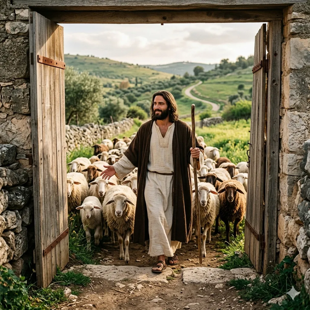 Gesù porta e le pecore
