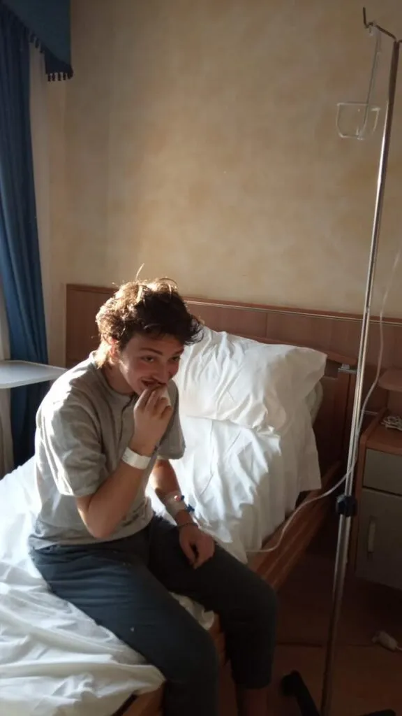 Eugenio a colazione prima dell'operazione