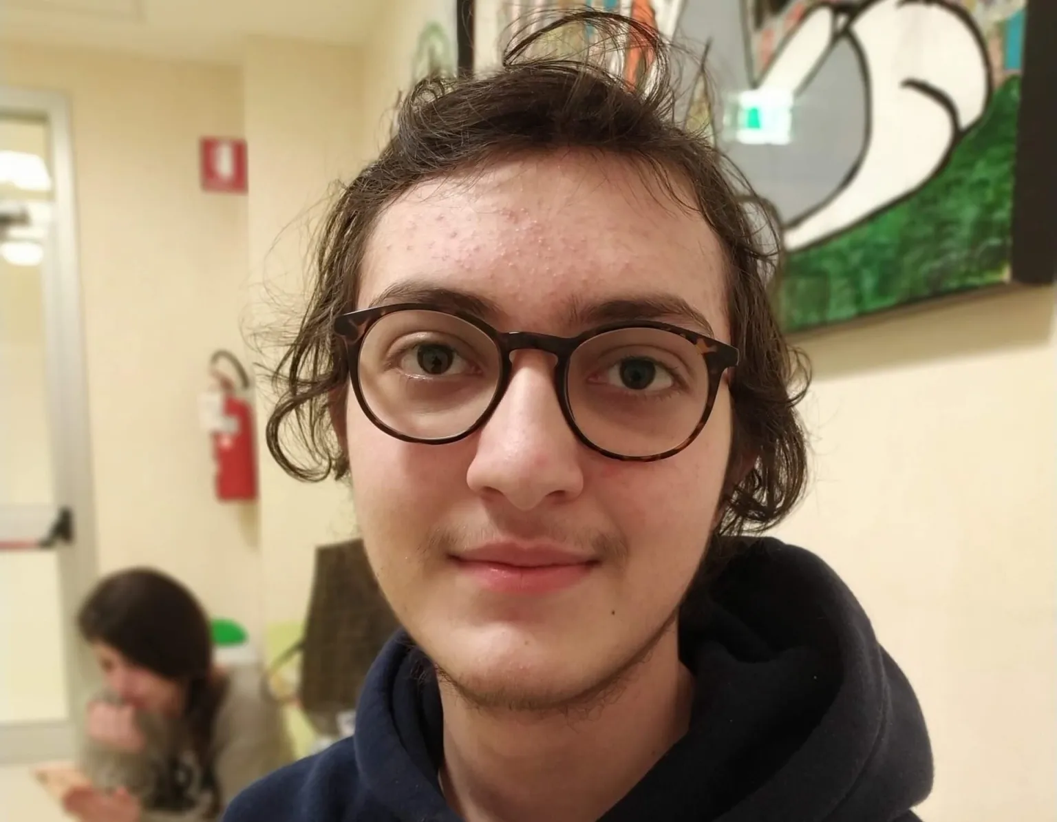 Eugenio nella saletta del Gemelli