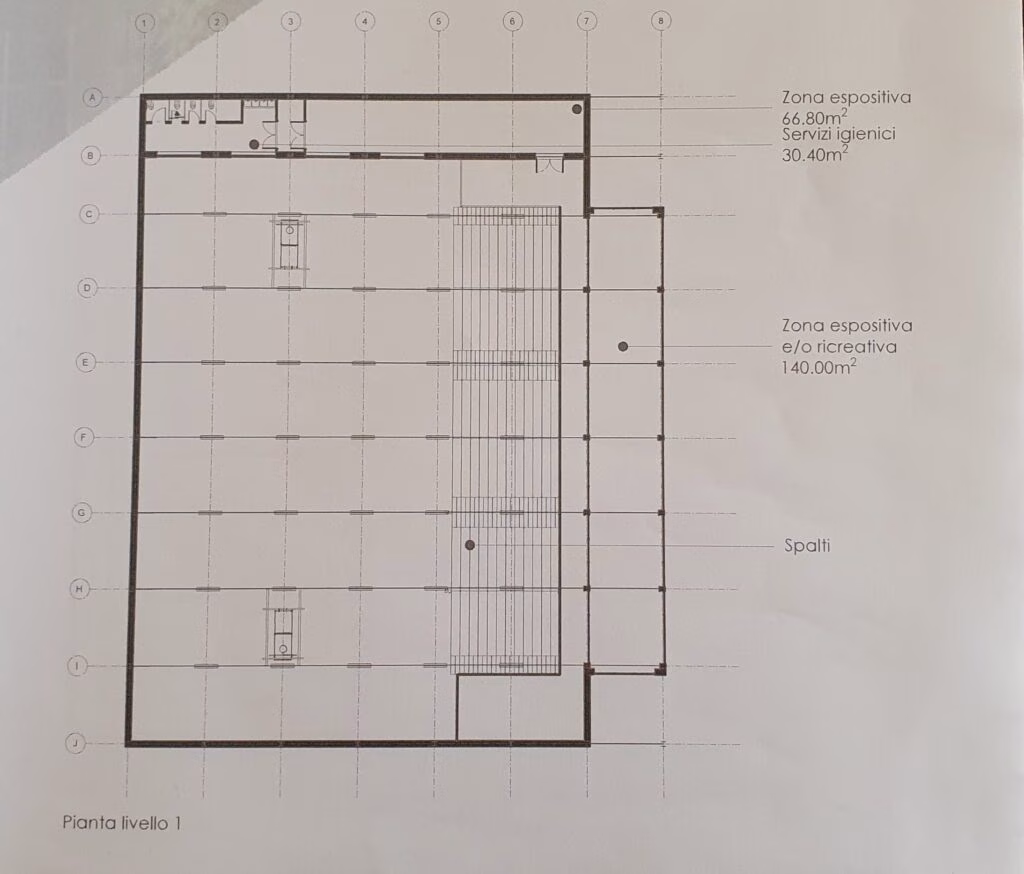 pianta centro polisportivo Eugenio Ruberto