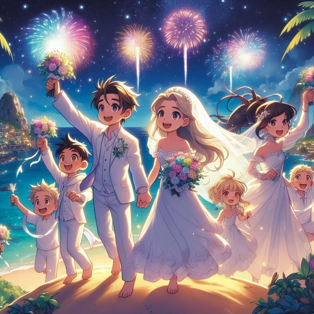 Marco e Lucia si sposano nell'isola misteriosa con i bambini magici