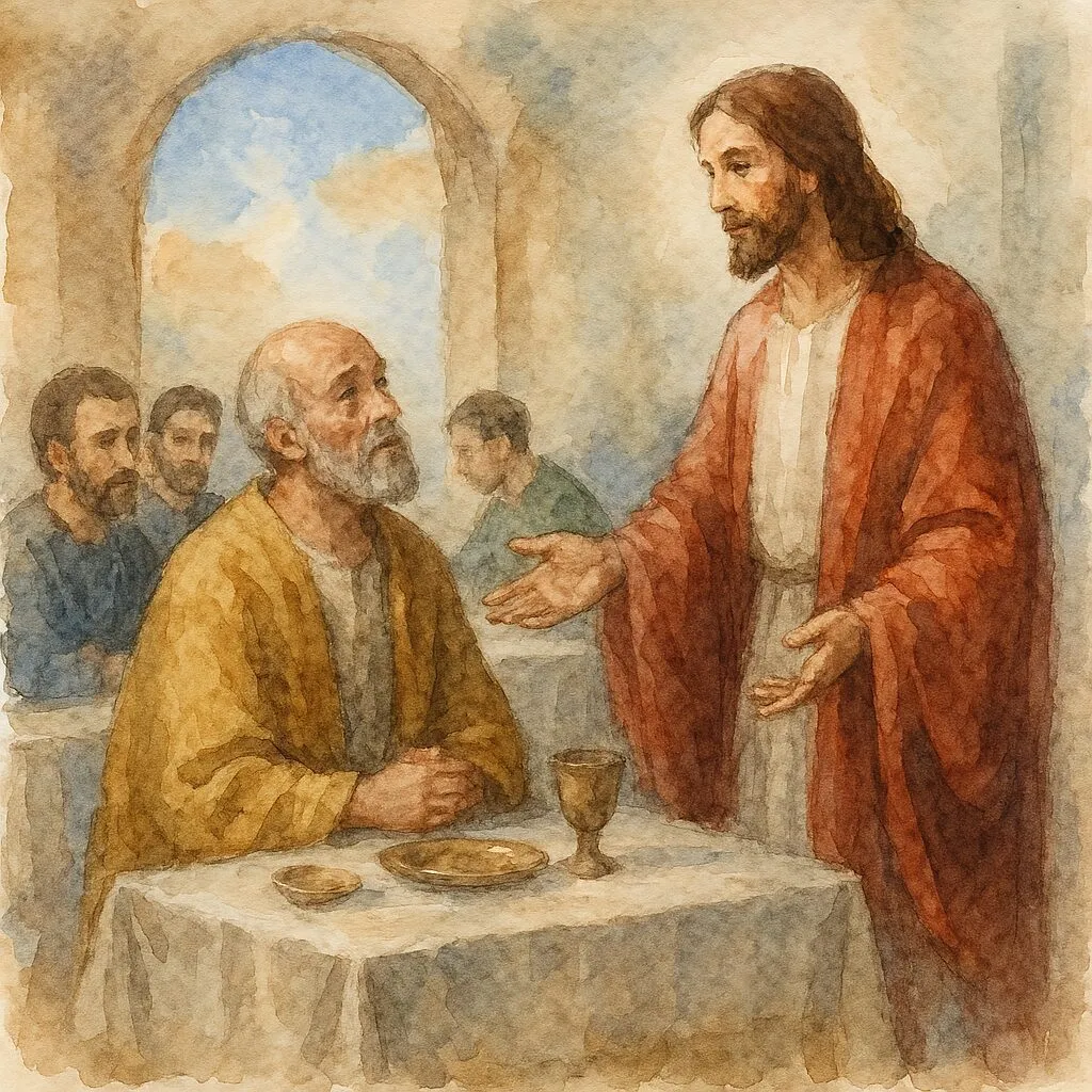 Gesù al banchetto col povero