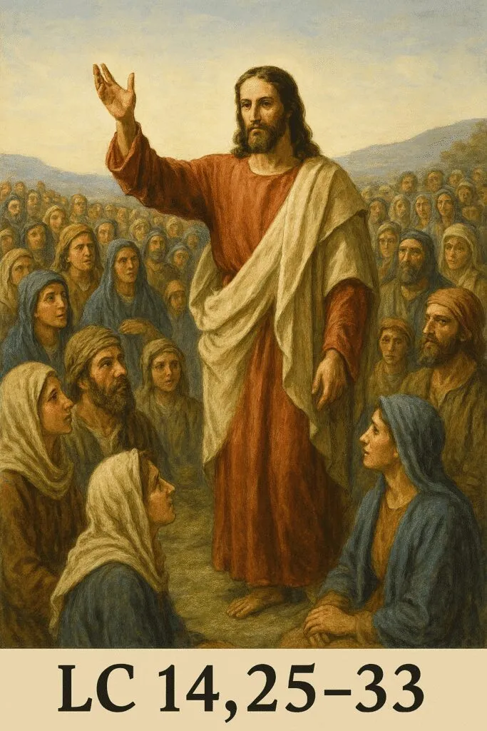 immagine ispirata al passo del Vangelo secondo Luca 14,25-33