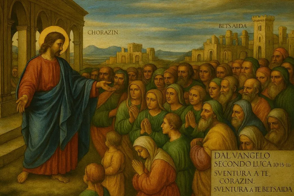 immagine ispirata al Vangelo secondo Luca 10:13-16