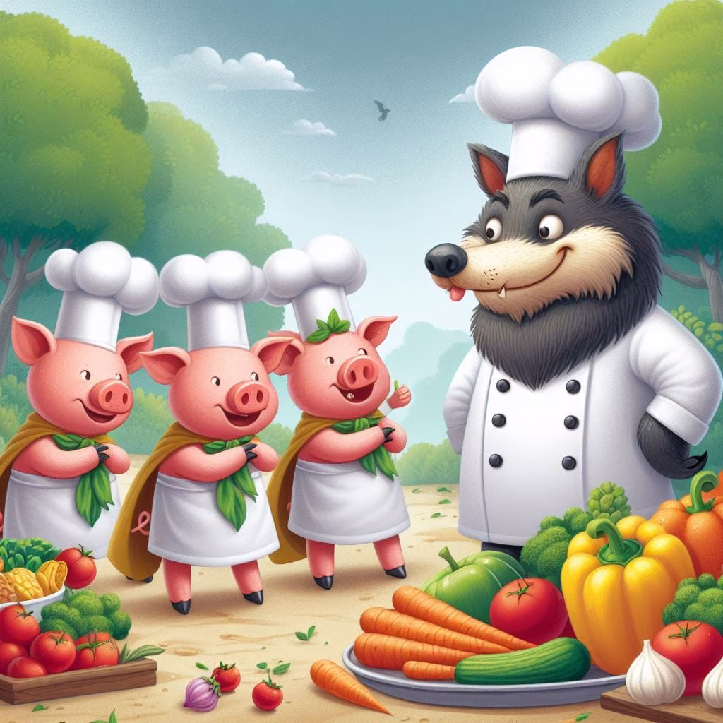 Il lupo e i tre porcellini vegetariani