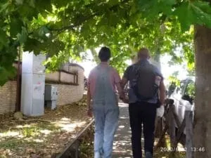 Eugenio e papà in salita al Gianicolo