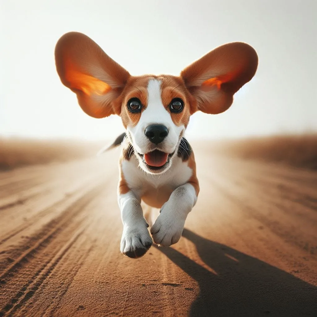 la cagnolina beagle con le orecchie volanti