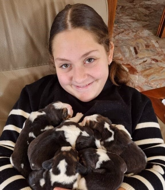 Francesca con i cuccioli di Lussy