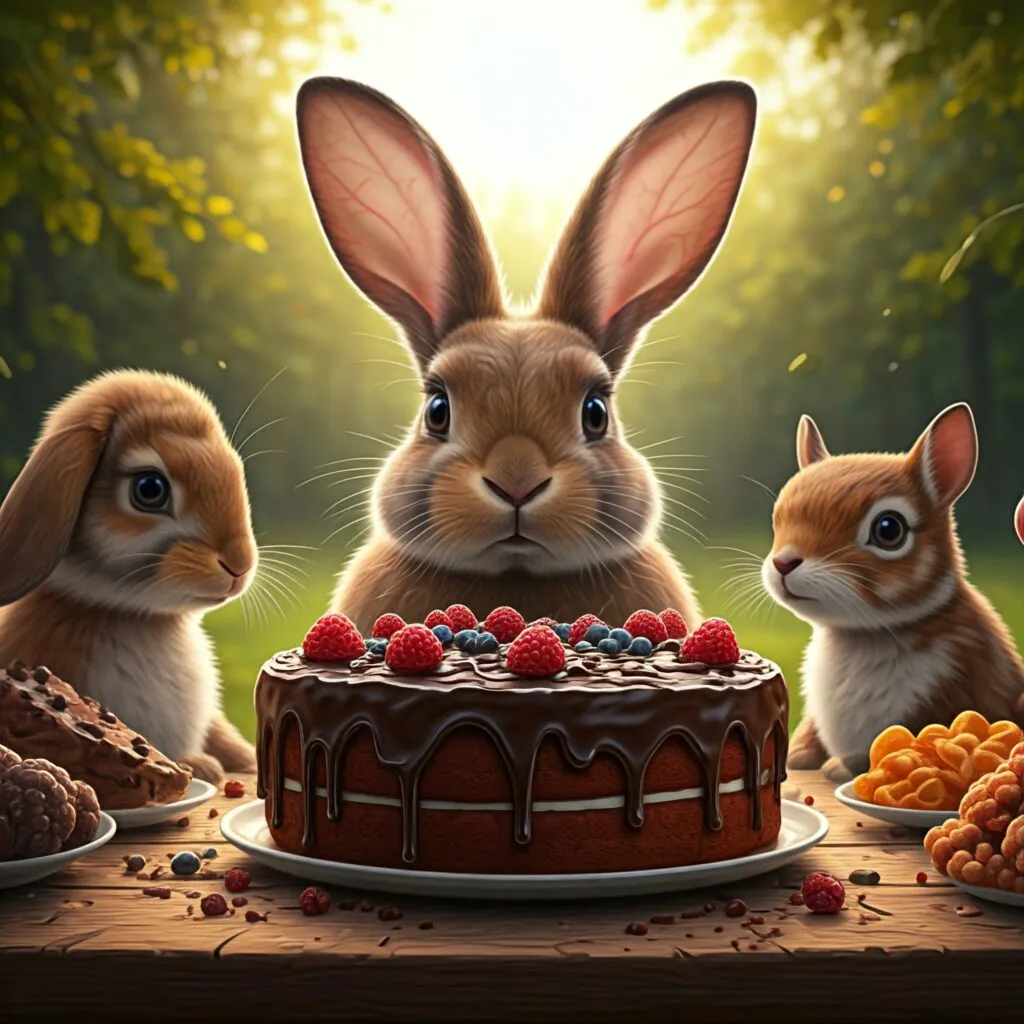 Il coniglio pasticcione e la torta gigante