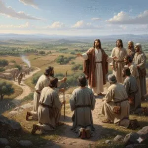 immagine basata sul passo del Vangelo Luca 9,1-6