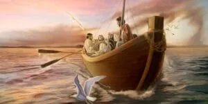 Gesù sulla barca con i discepoli