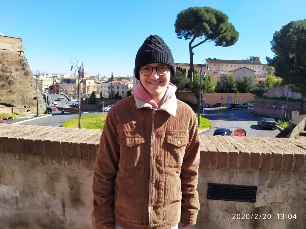 Eugenio avanti al Park Gianicolo