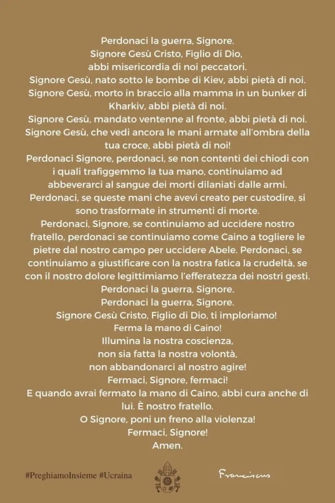 Preghiamo insieme per la pace