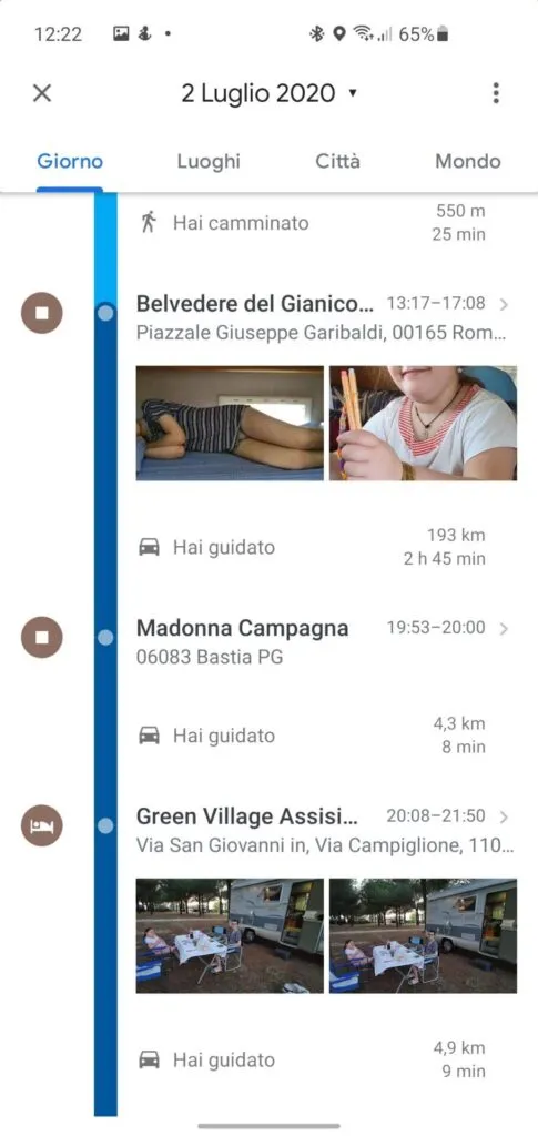 screenshot viaggio da Roma ad Assisi
