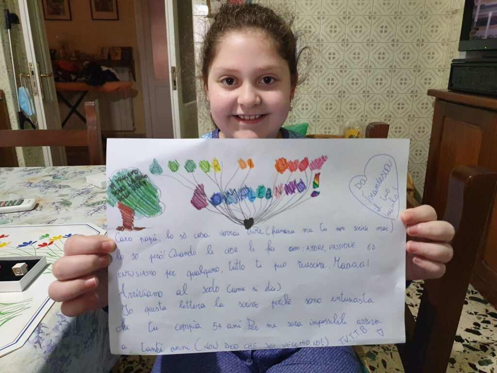 letterina di Francesca per papà