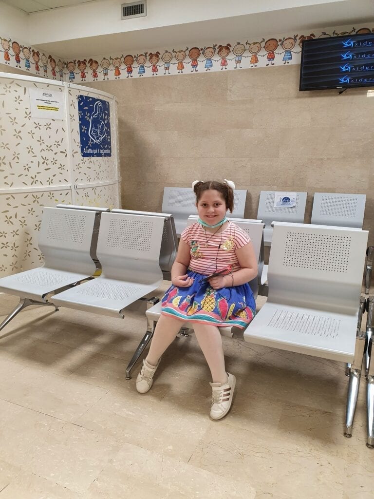 Francesca in attesa salone OPBG