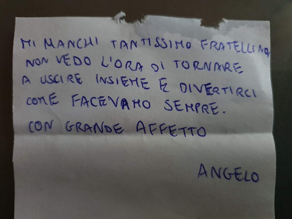 il biglietto di Angelo Mongillo