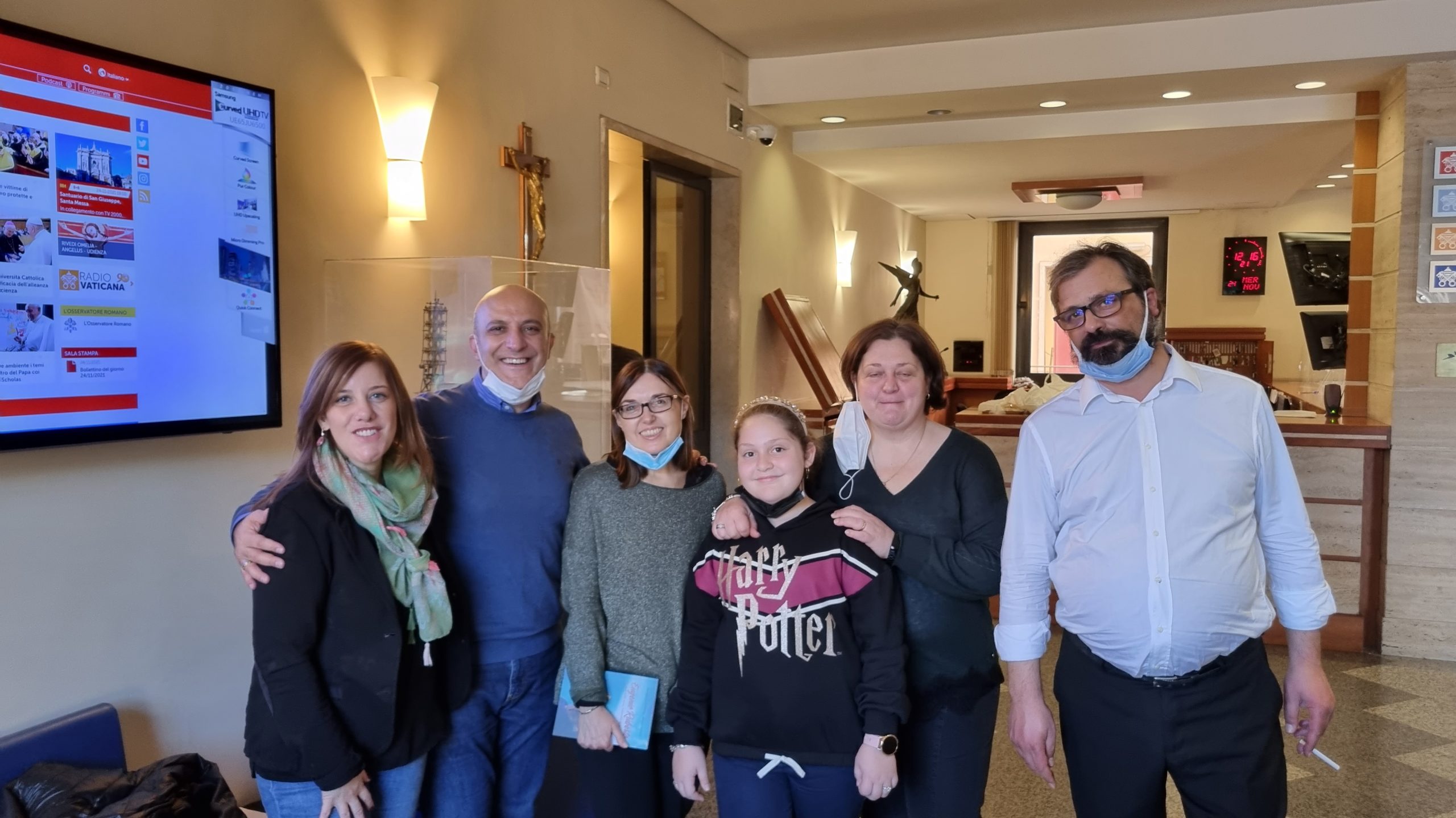 Benedetta, Remigio, Marina, Francesca a Giuseppina vo Vatikánskom rozhlase