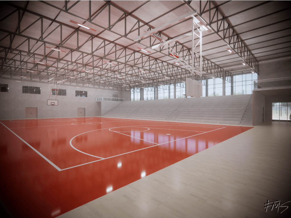 terrain de basket Bâtiment du centre multifonctionnel Eugenio Ruberto