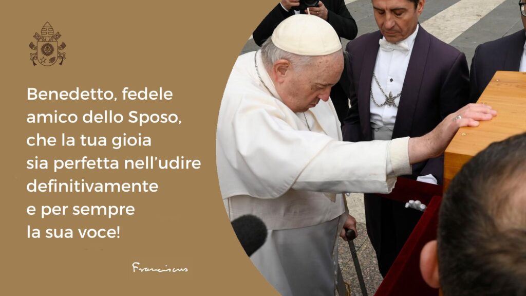 Pope Francis: last farewell to Benedict XVI