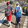 Eugenio e Nicola in cammino con lo zaino