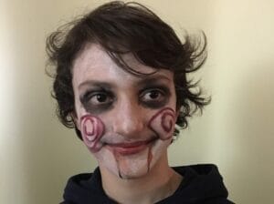 primo piano Eugenio truccato per halloween
