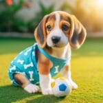 cagnolina beagle col pannolino