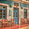 cafe, building, greece, porte