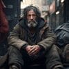 ai generated, man, homeless, senza tetto