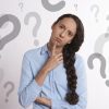 woman, thinking, question, domande, punti interrogativi, dubbio
