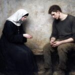 ai generated, nun, young man, pentimento, pentito