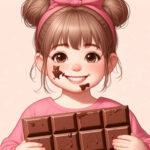 una ragazza che adora le barrette di cioccolato 2 batcheditor fotor