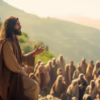 the sermon on the mount jesus god religious faith story from bible. generated ai