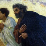 Eugène Burnand, Pietro e Giovanni corrono al sepolcro la mattina della Risurrezione (1898)