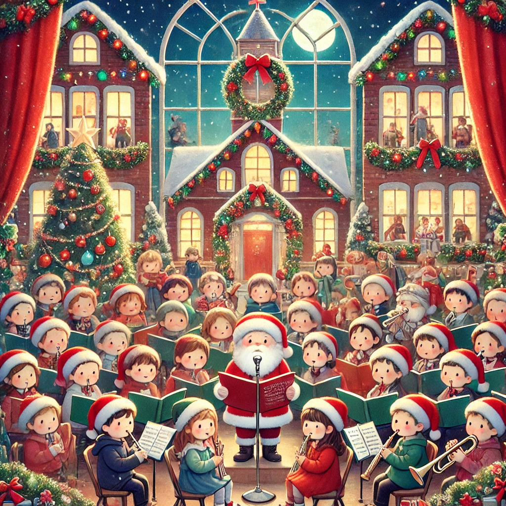 un concerto musicale di natale di ragazzi di scuola media